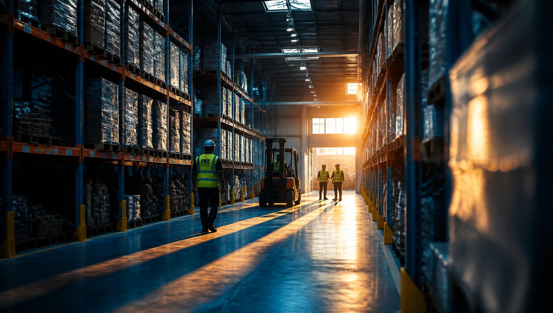 Warehouse with steel racking installed by Hosh Investments